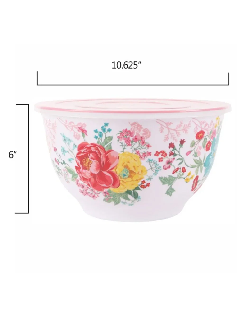 The Woman Pioneer Home Fancy Flourish lids 10-Piece Melamine Mixing Bowl Set